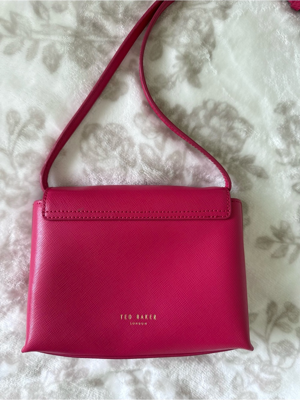Ted Baker Women's Fuchsia Leather Angiee Bow Detail Mini Shoulder Bag Crossbody - Picture 7 of 13